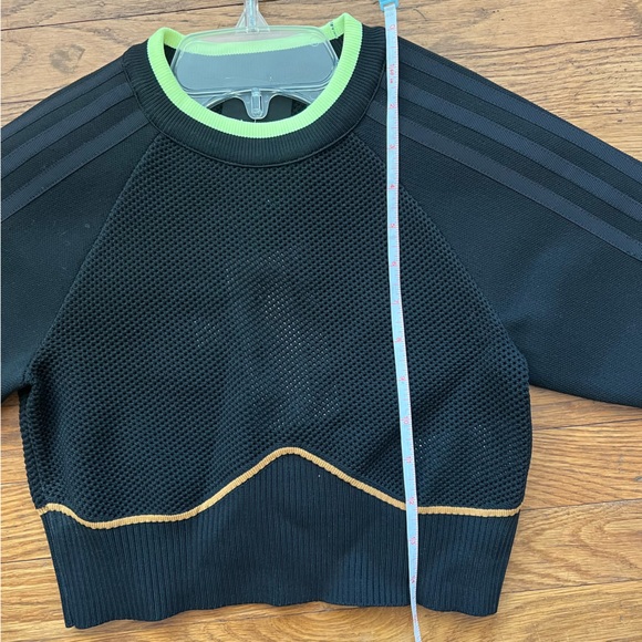 BEYONCE & ADIDAS Collab IVY PARK Knit Crop Top Stretch Black Lime Green NWT Sz M - Picture 14 of 15